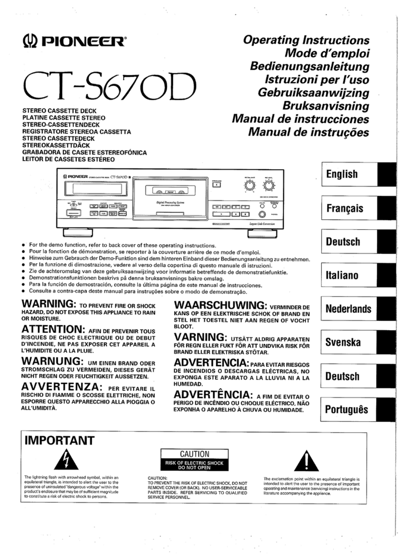 Pioneer CT-S670D operating instructions