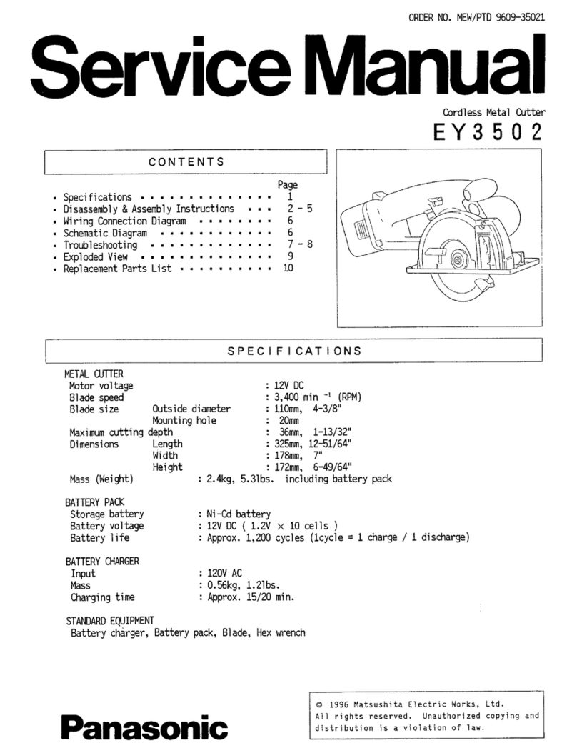 Panasonic EY3502 - CORDLESS METAL SAW User manual