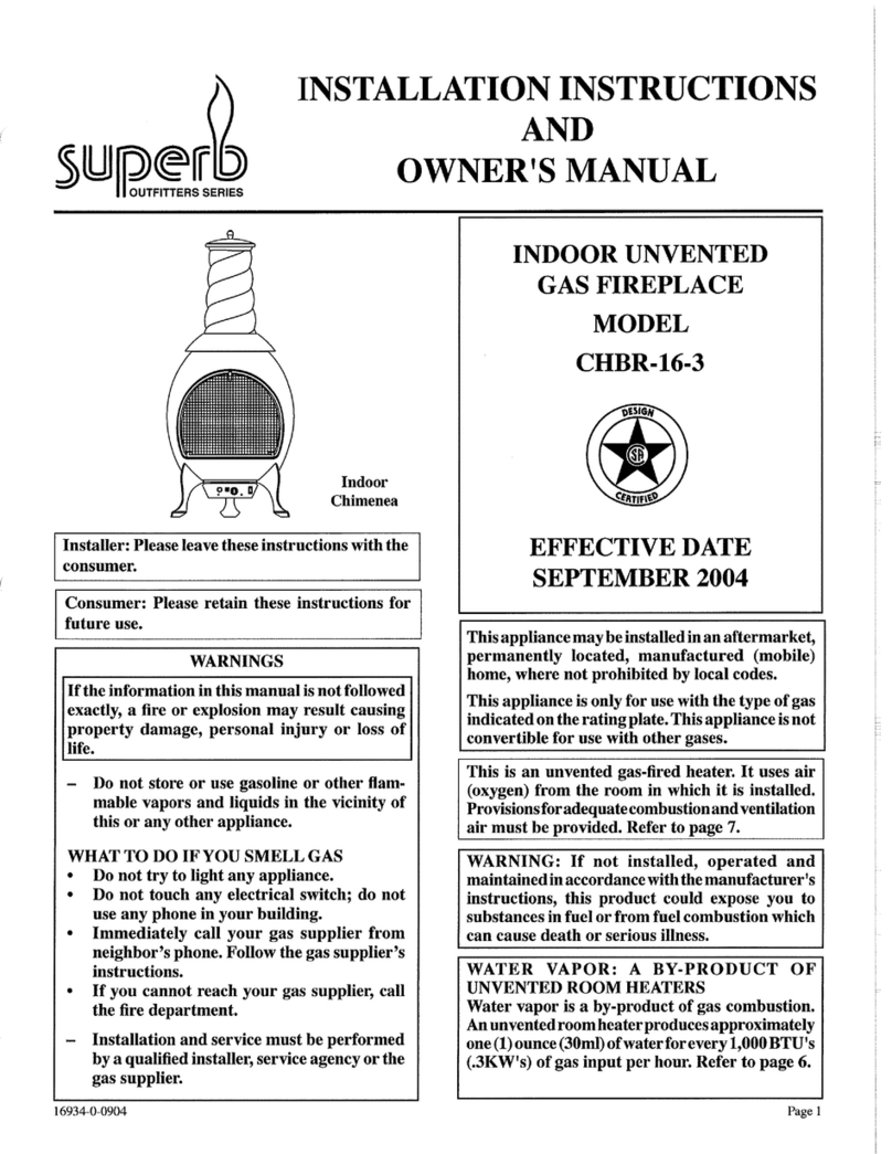 Superb CHBR-16-3 Installation instructions and owner's manual