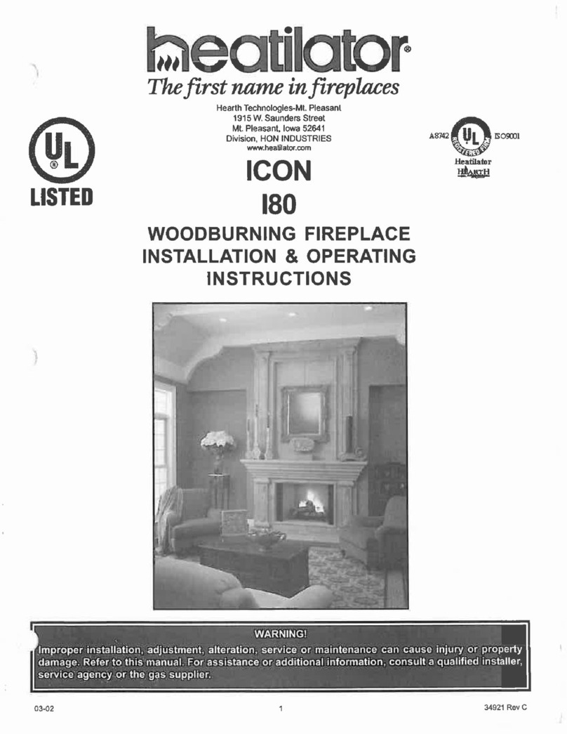 Heatilator I80 Installation instructions
