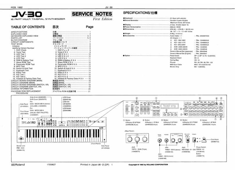 Roland JV-30 Operating and maintenance manual