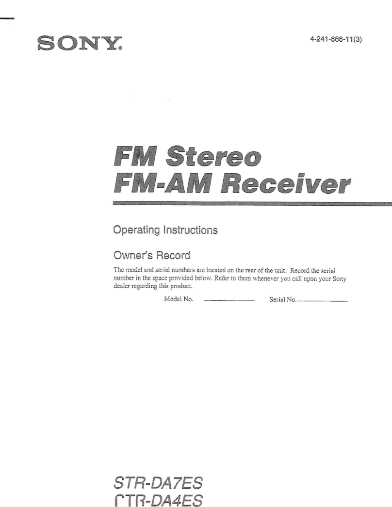 Sony STR-DA4ES - Fm Stereo/fm-am Receiver operating instructions