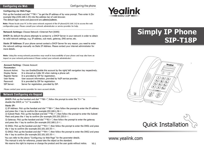 Yealink SIP-T18P User manual Yealink SIP-T18P User manual