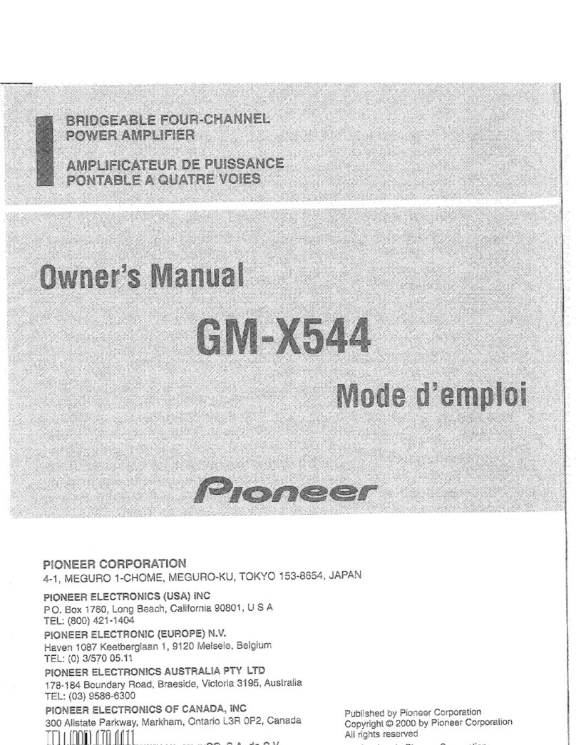 Pioneer GM-X544 User manual Pioneer GM-X544 User manual