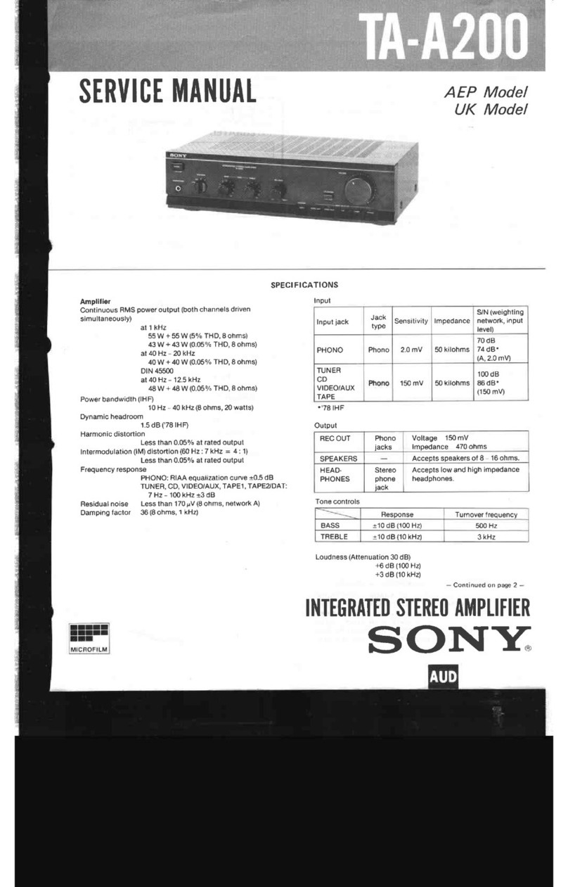 Sony TA-A200 User manual Sony TA-A200 User manual