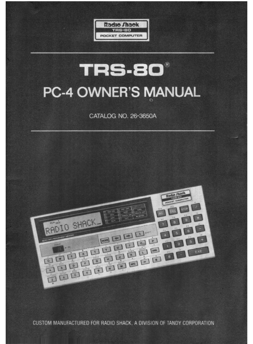 Radio Shack TRS 80 PC-4 User manual