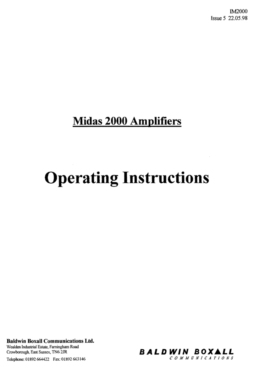 Baldwin Boxall Midas 2000M operating instructions