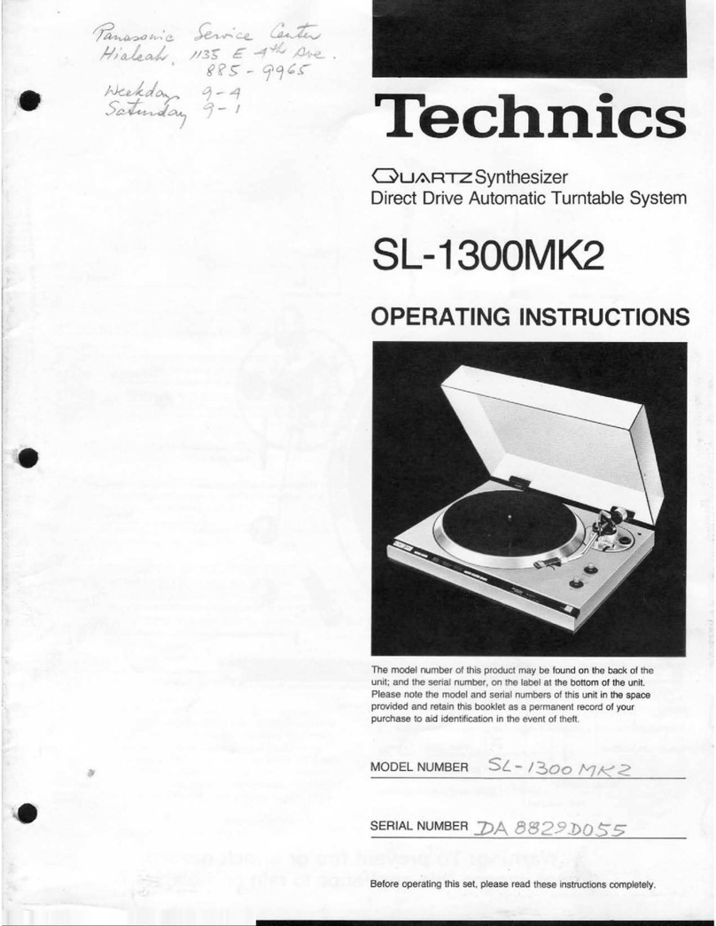 Technics SL-1300MK2 operating instructions
