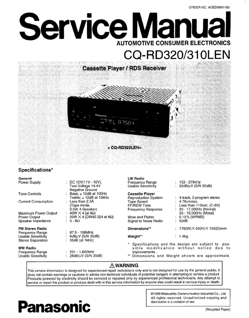 Panasonic CQ-RD320 Service manual