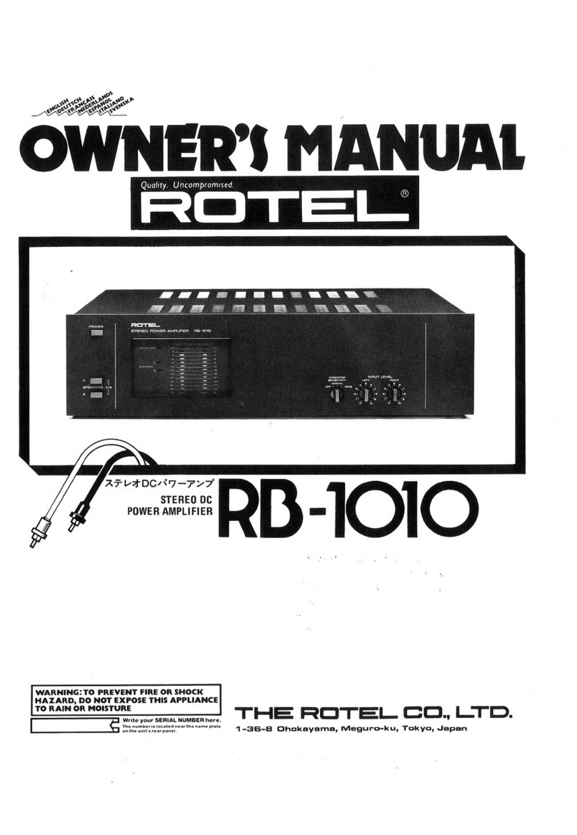 Rotel RB-1010 User manual Rotel RB-1010 User manual