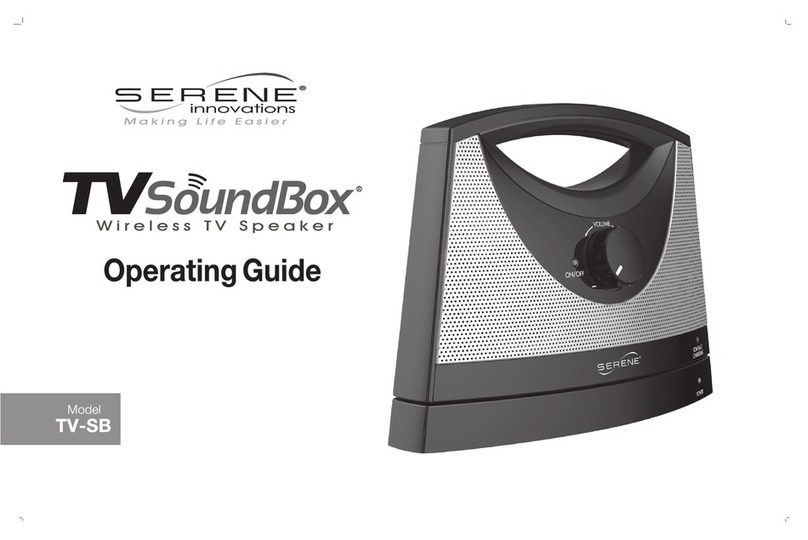 Serene TVSoundBox TV-SB operating guide
