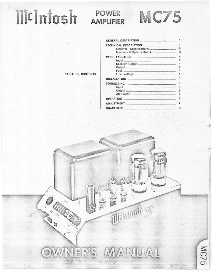 McIntosh MC75 owner's manual
