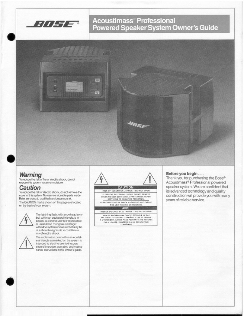 Bose Acoustimass Bass System User manual