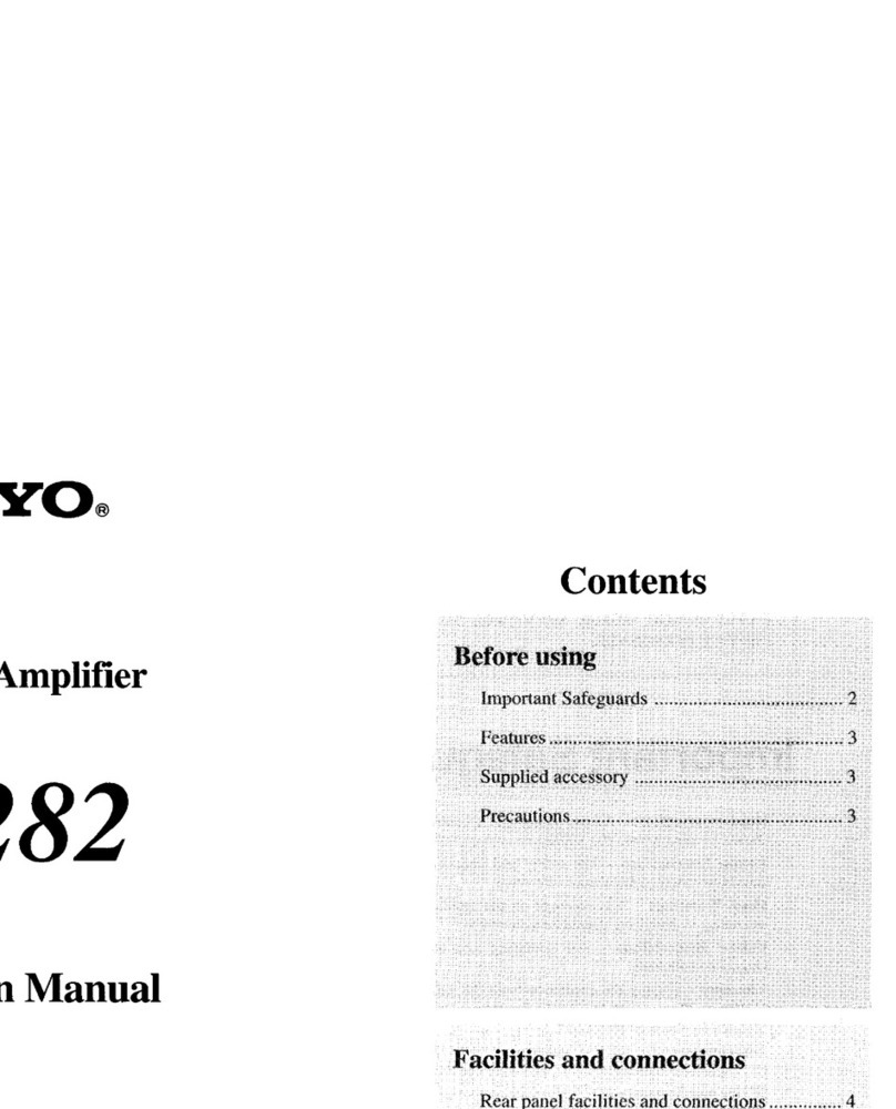 Onkyo M-282 - Amplifier User manual