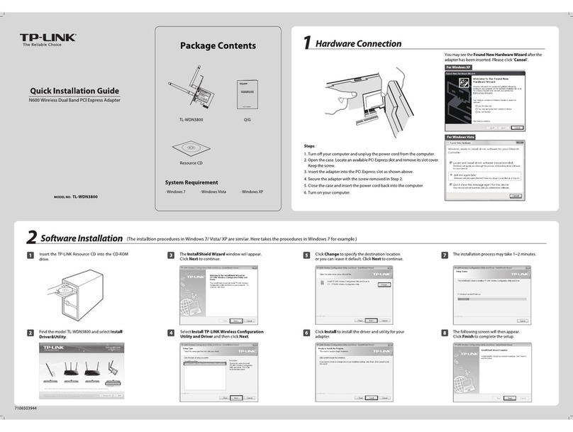 TP-Link TL-WDN3800 Quick installation guide