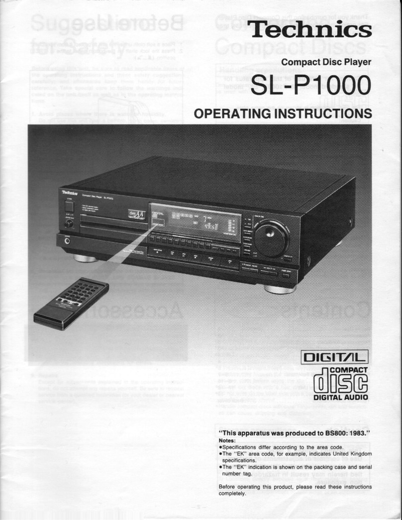 Technics SL-P1000 User manual Technics SL-P1000 User manual