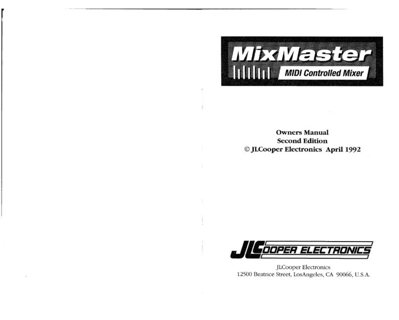 JLCooper Electronics MixMaster owner's manual