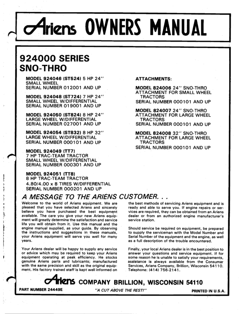 Ariens 924054 User manual