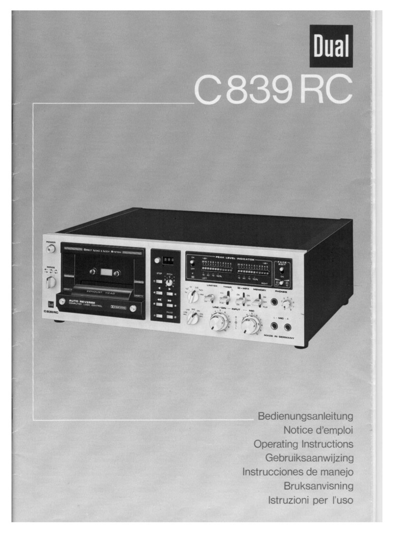 Dual C839RC operating instructions