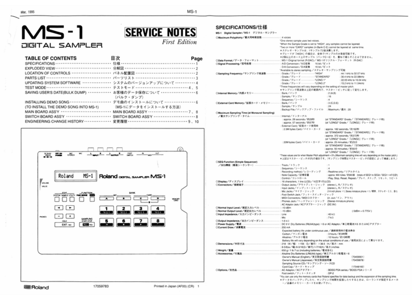 Roland MS-1 Service notes