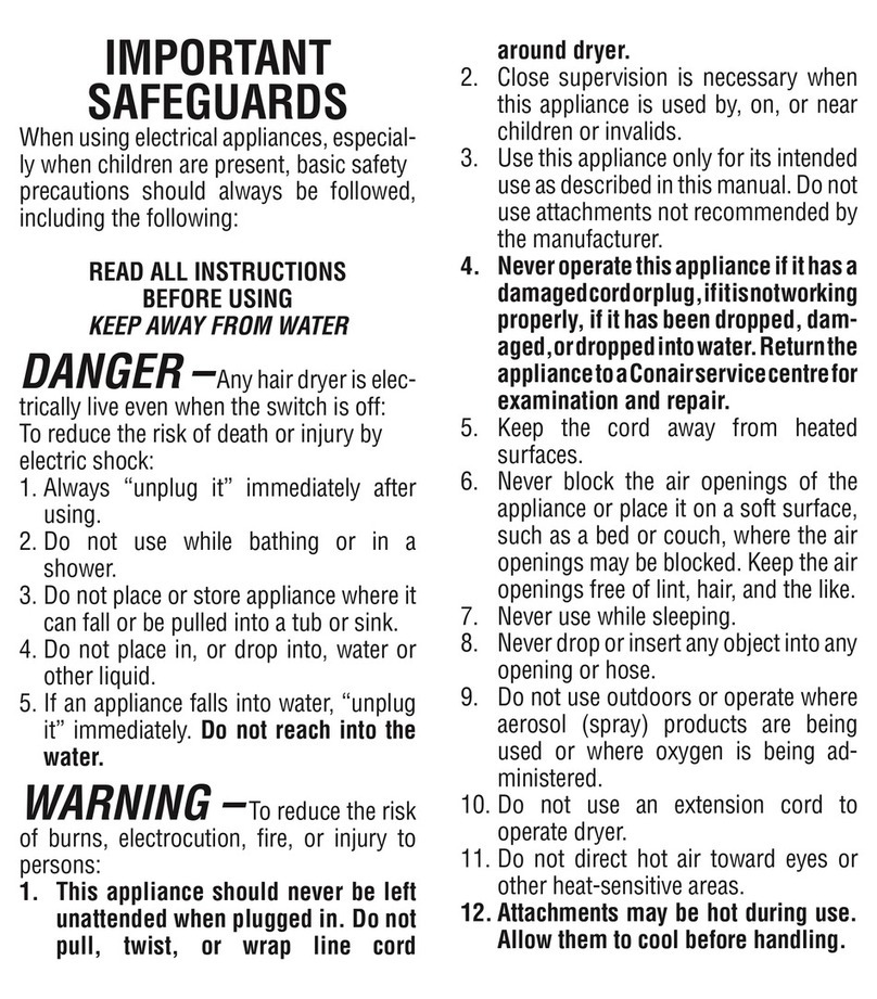 Conair 094XBRC User manual