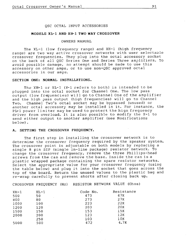 QSC XL-1 User manual