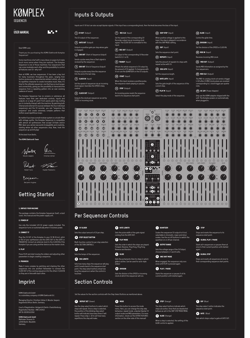 Koma Elektronik Komplex Sequencer user manual