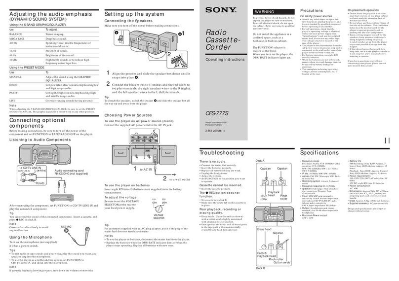 Sony CFS-777S User manual
