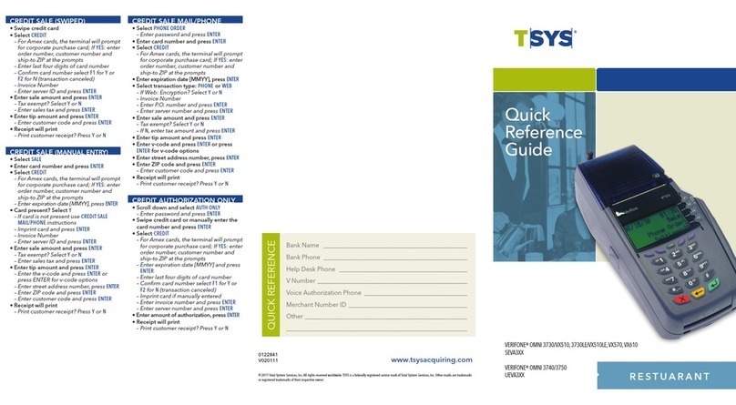 TSYS VeriFone Omni 3730/VX510 User manual