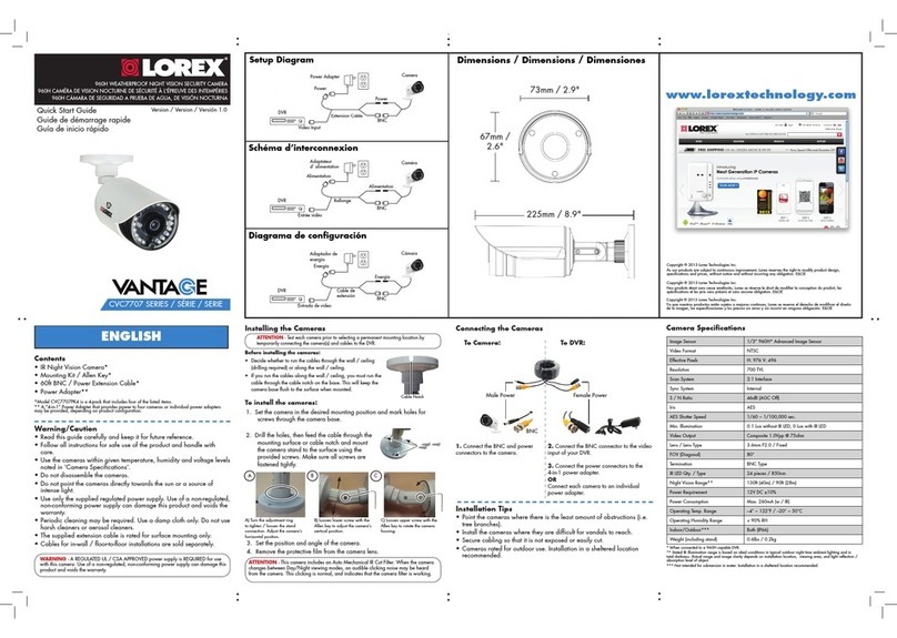 Lorex Vantage CVC7707 Series User manual