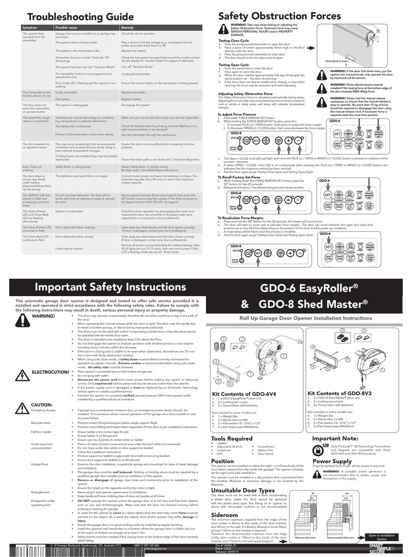 Automatic Technology GDO-6 EasyRoller User manual