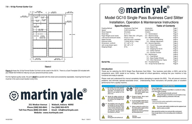 Martin Yale GC10 Installation, operation and maintanance manual