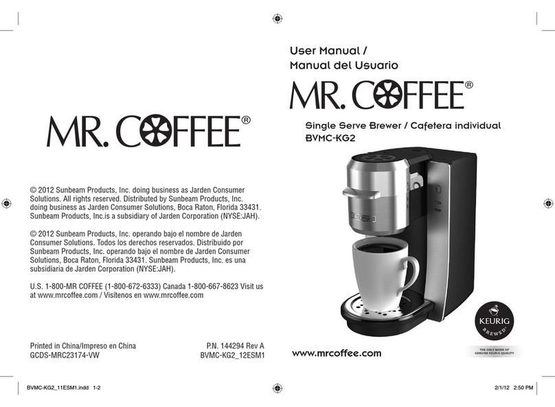 Mr. Coffee BVMC-KG2 User manual