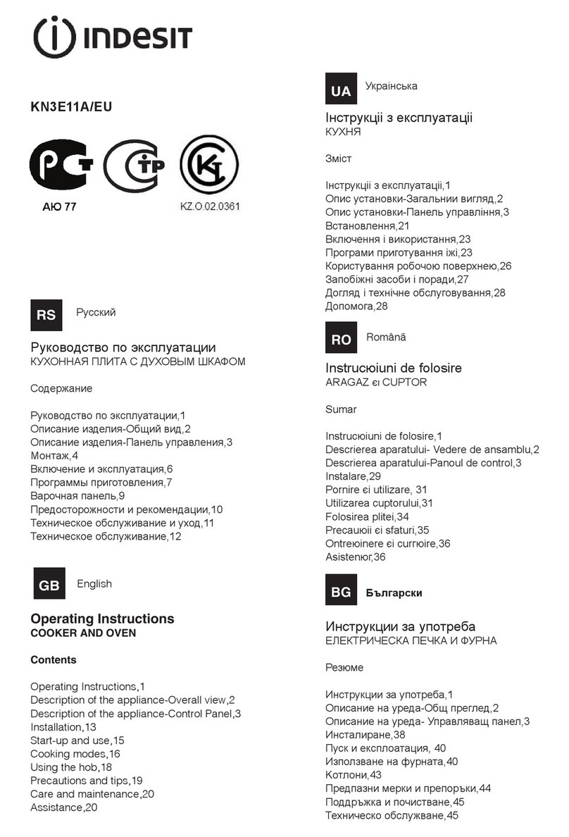 Indesit KN3E11A operating instructions