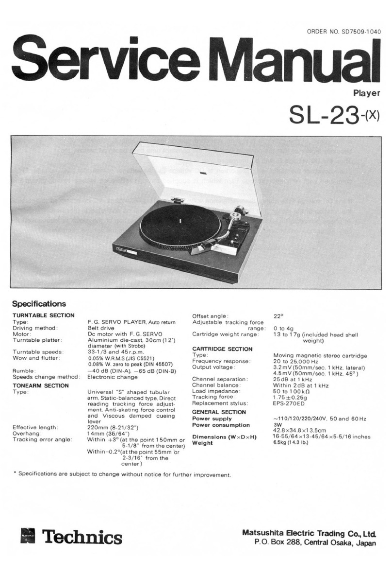 Technics SL-23X User manual Technics SL-23X User manual