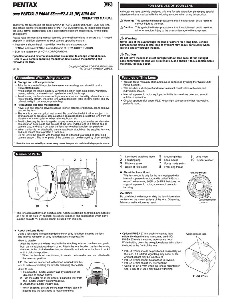 Pentax SMC FA 645 operating manual