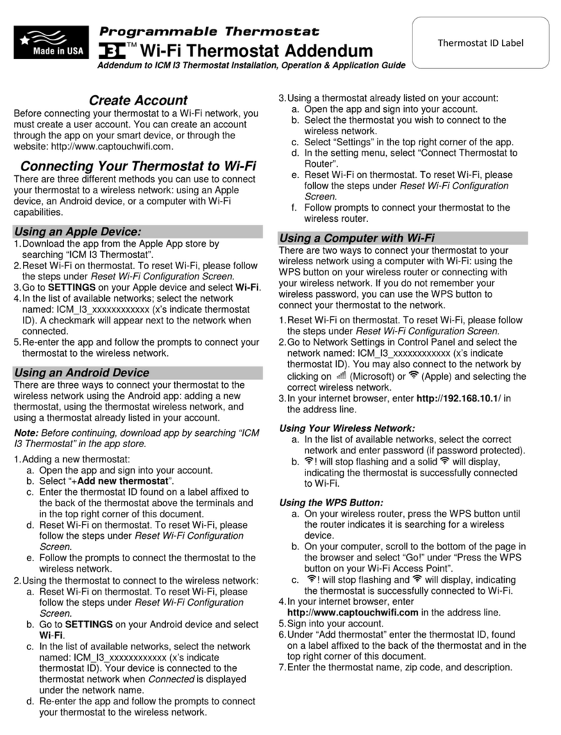 ICM Controls ICM I3 Addendum