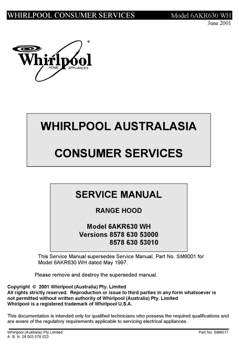 Whirlpool 6AKR630 WH User manual