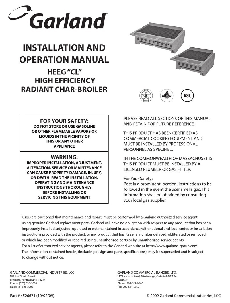 Garland HEEG "CL" Installation and operation manual