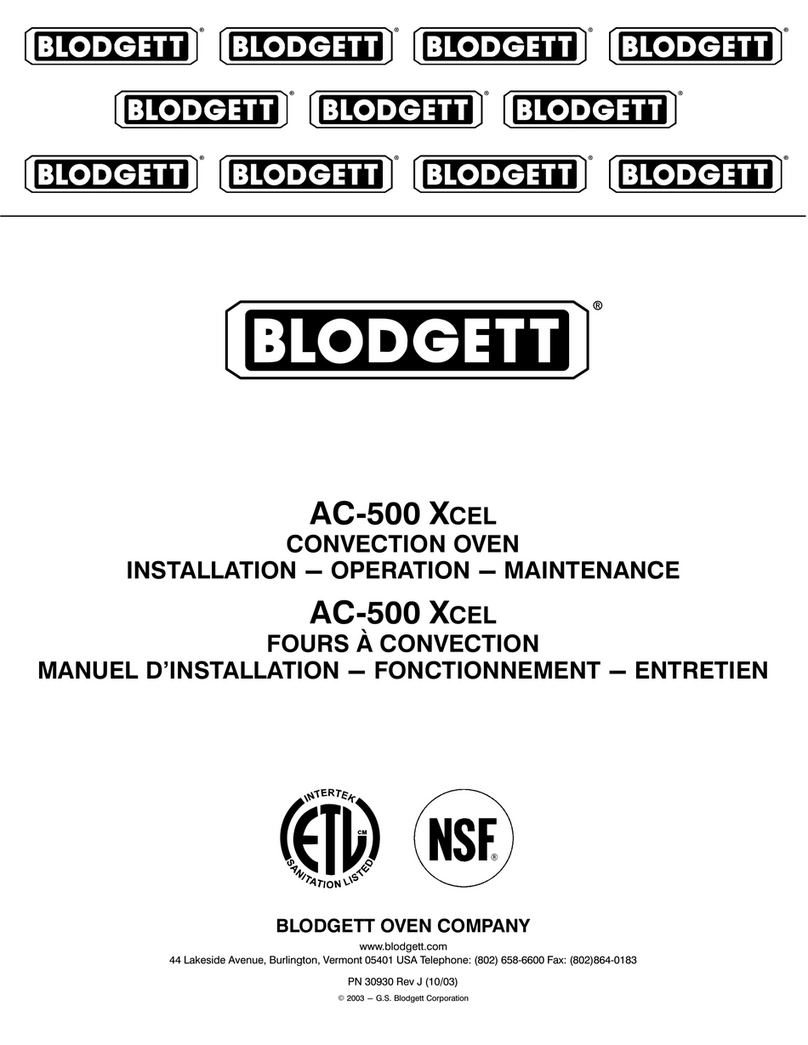 Blodgett AC-500 XCEL Owner's manual