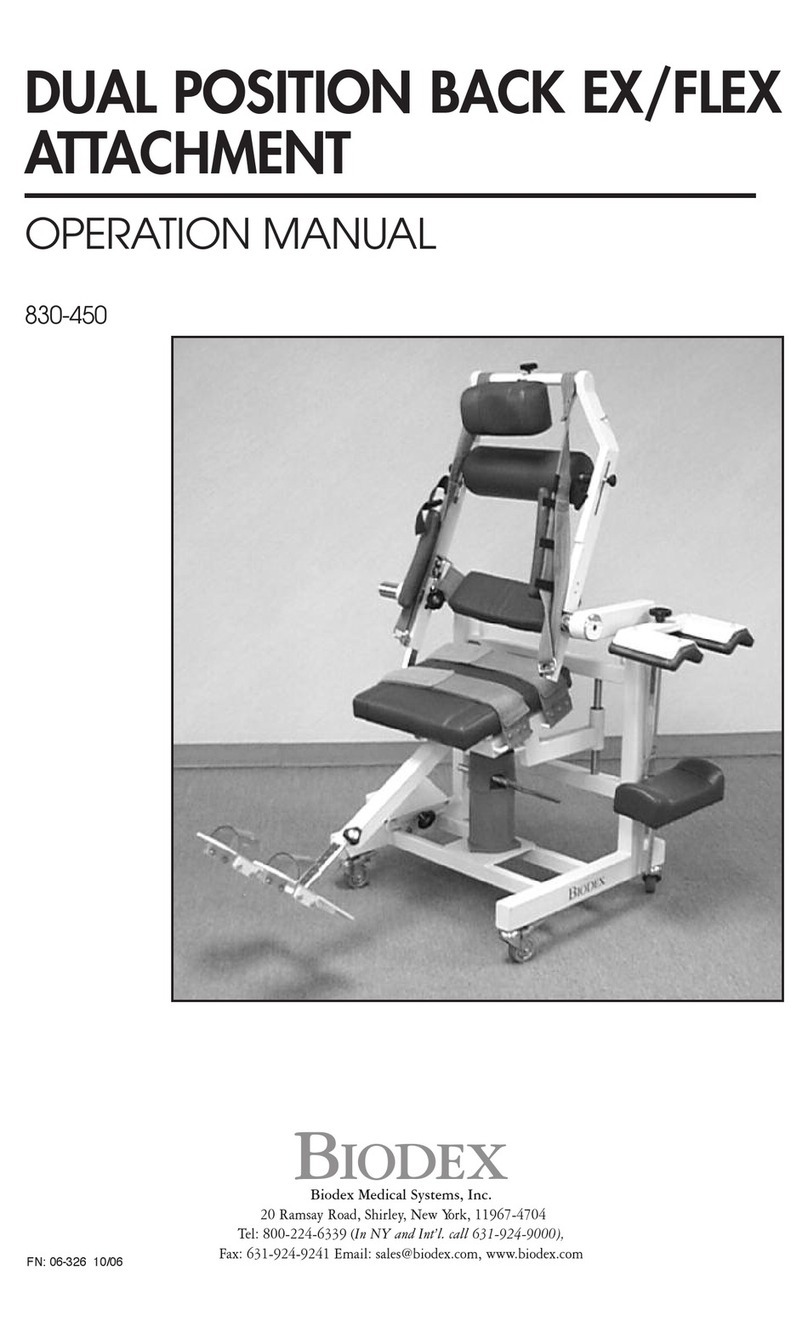 biodex Dual Position Back EX User manual