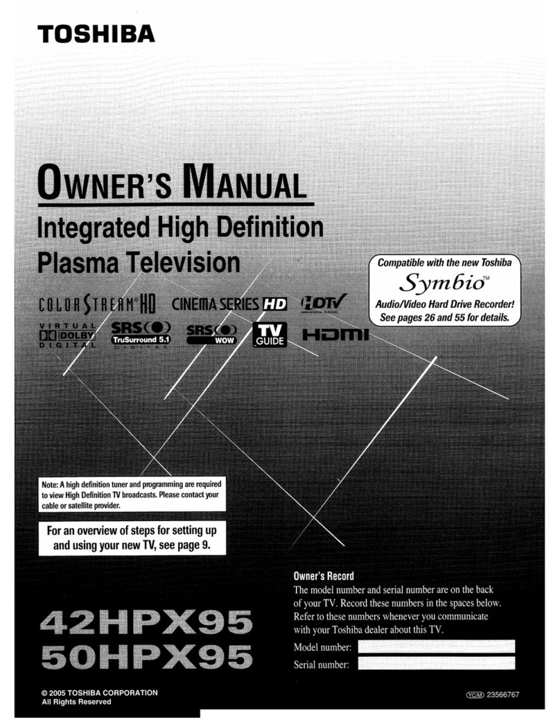 Toshiba 42HPX95 - 42" Plasma Panel User manual