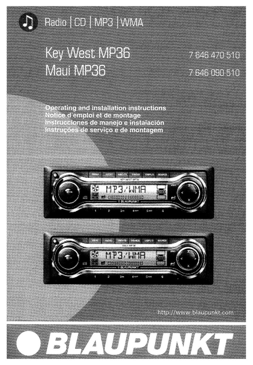 Blaupunkt Key West MP36 Operation and installation manual