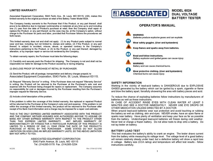 Associated Equipment 6024 Operator's manual