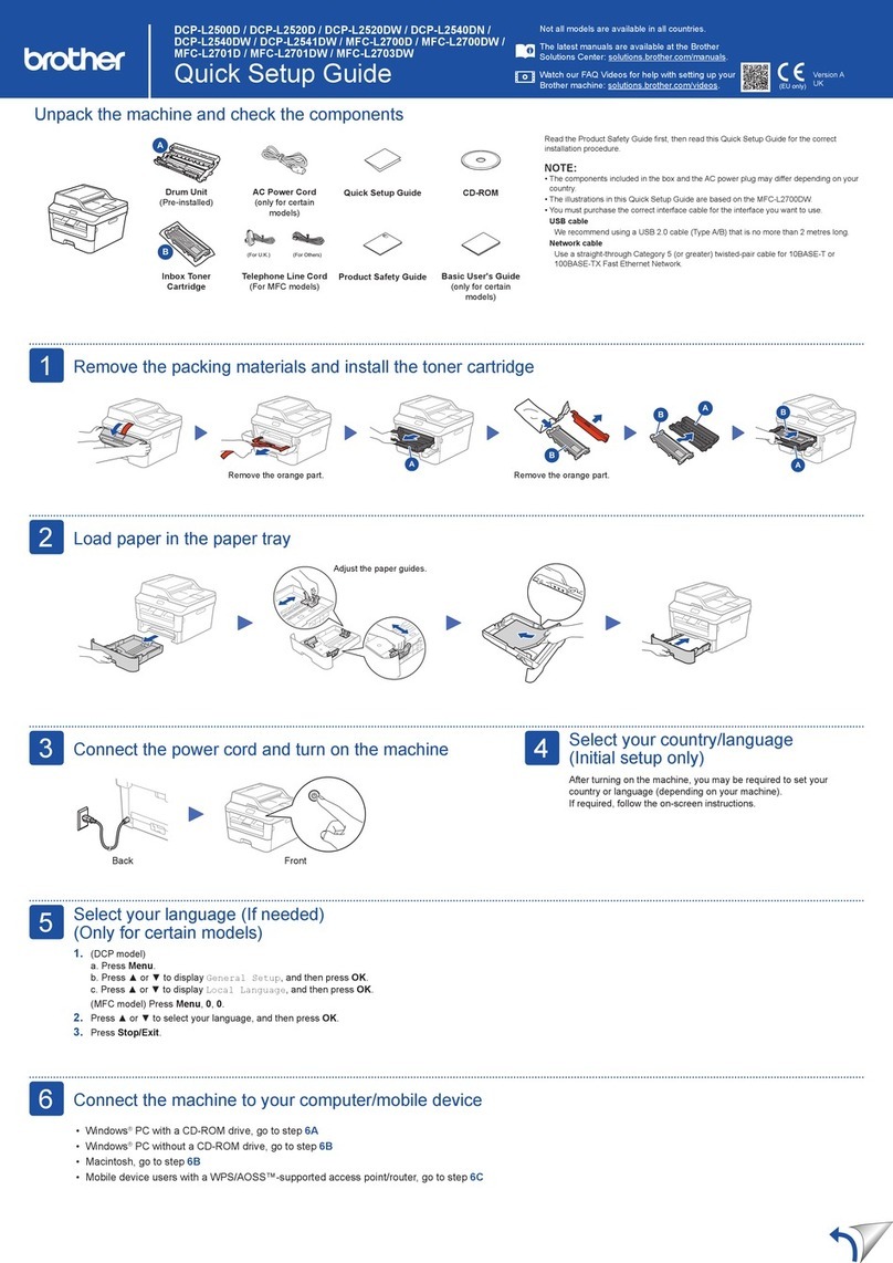 Brother DCP-L2500D Quick setup guide
