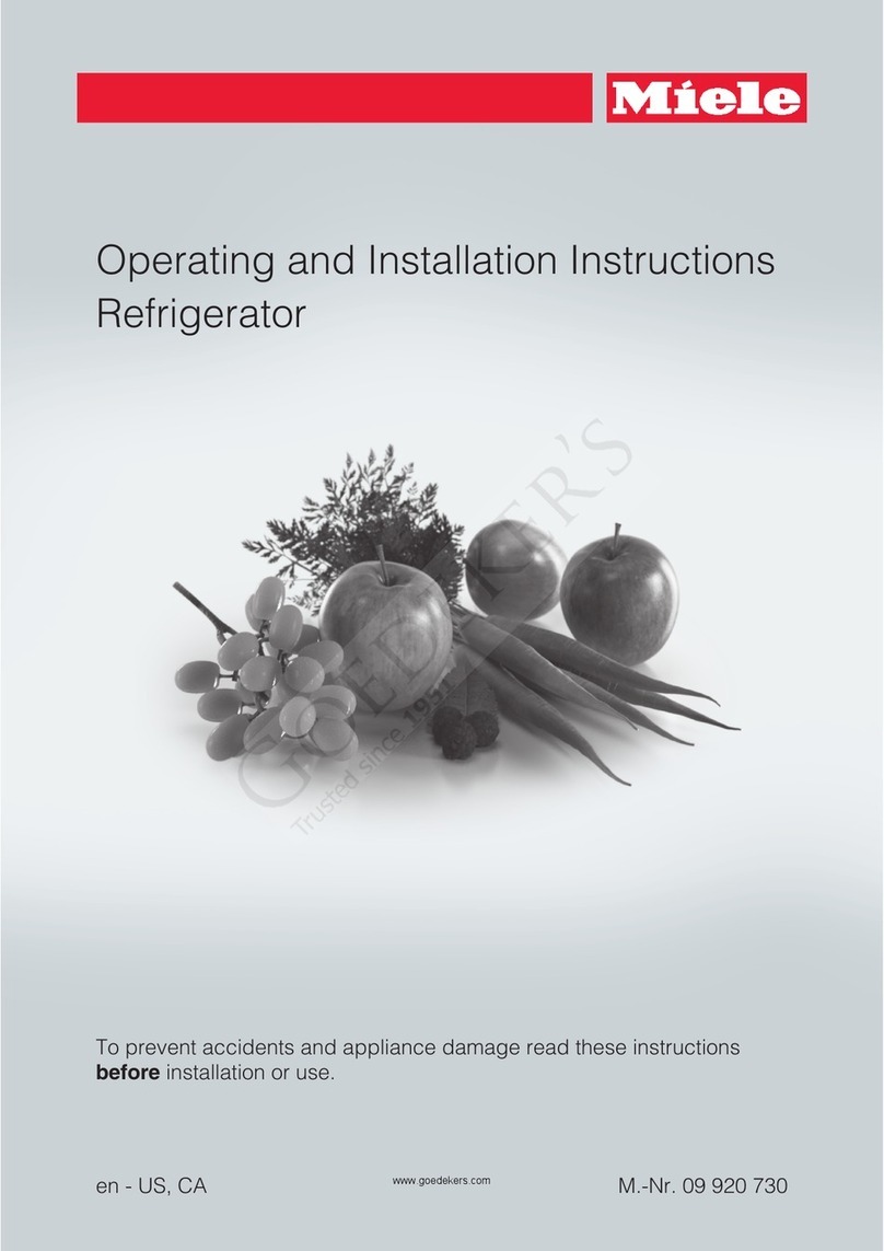Miele K 1803 SF Operating and installation instructions