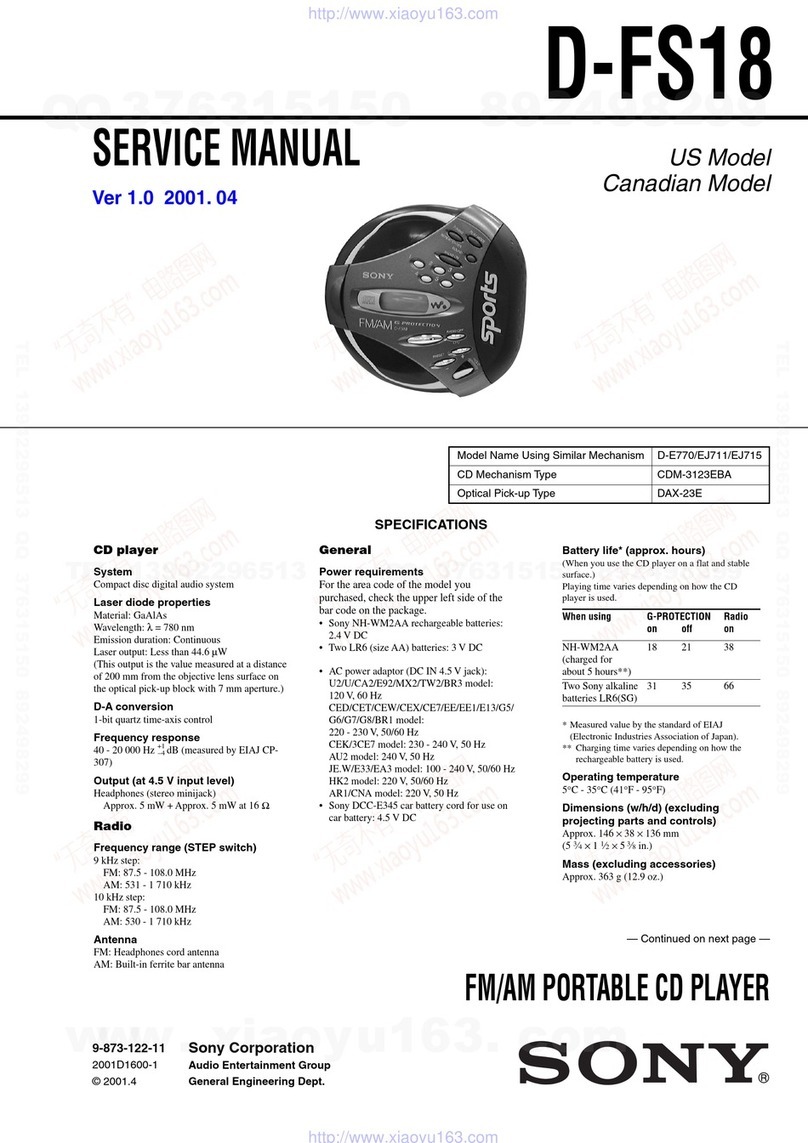 Sony Sports D-FS18 User manual