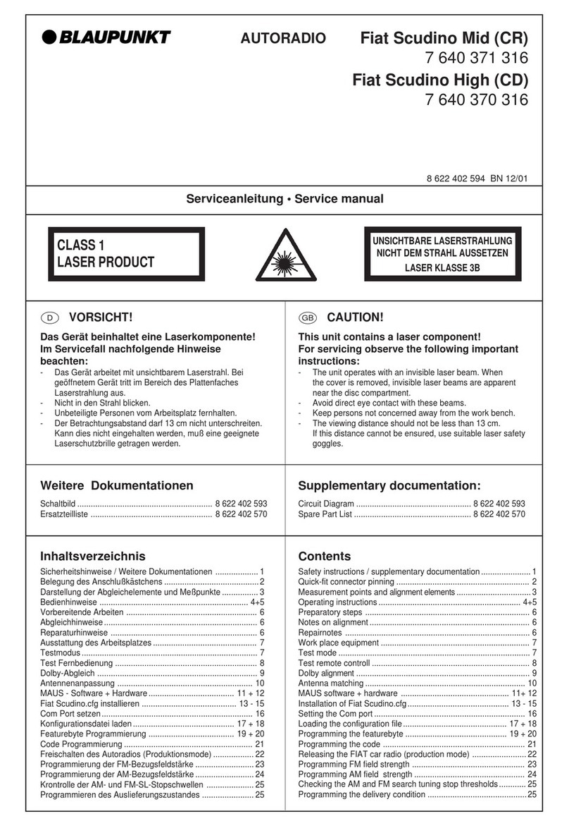 Blaupunkt Fiat Scudino Mid User manual