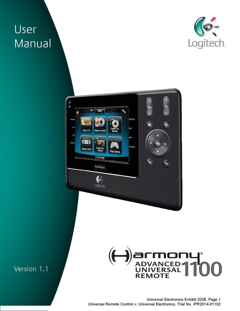 Logitech Harmony 1100 User manual