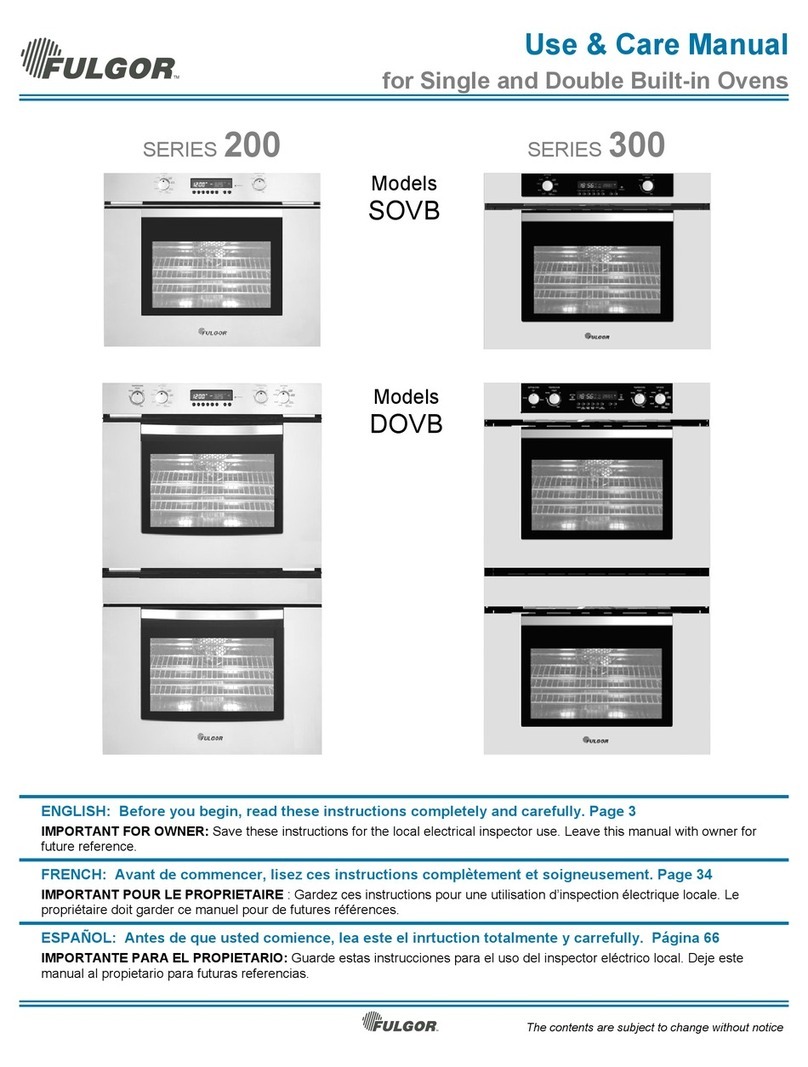 FULGOR SOVB 200 series Use & care manual